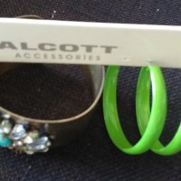  Ефектна гривна и зелени халки Alcott, снимка 2 - Гривни - 32641750