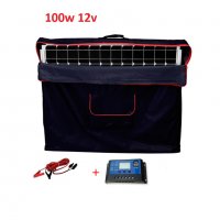Соларен куфар 100w 12v ТВЪРД панел + чанта фотоволтаичен сгъваем, снимка 5 - Къмпинг осветление - 36828307