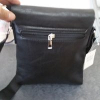 Мъжка чанта с капак Jeep, екокожа, черна, за през рамо - 281281, снимка 2 - Чанти - 37195157