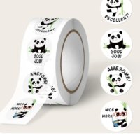 100 бр Панда малки самозалепващи лепенки стикери за ръчна изработка за подарък, снимка 1 - Други - 43641476