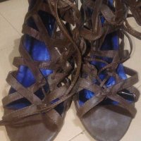 Дамски кожени летни обувки на ток, снимка 2 - Дамски обувки на ток - 28923560