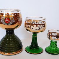 Немски златни чаши за вино и ракия сервиз , снимка 1 - Други ценни предмети - 43517072