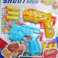 Детски комплект два пистолета с гумени стрели, снимка 2 - Други - 38789038
