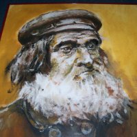 Страхотен маслен портрет на възрастен мъж от 19 век, худ Десислава Илиева, снимка 4 - Картини - 28309941