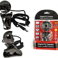 Уебкамера Digital One SP00104 за компютър или лаптоп Webcam 5 MP for PC / Notebook със микрофон и ос, снимка 1 - Други - 28681325
