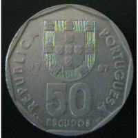 50 ескудо 1987, Португалия, снимка 2 - Нумизматика и бонистика - 32810915