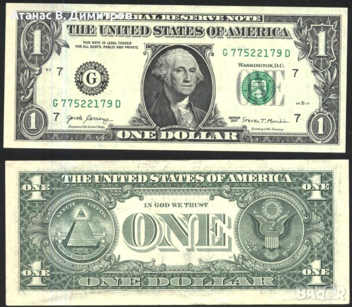 Банкнота 1 Долар 2017 от САЩ, снимка 1