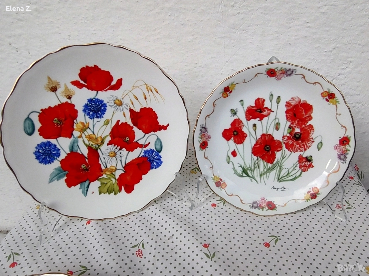 Красиви декоративни чинии с макове, снимка 1