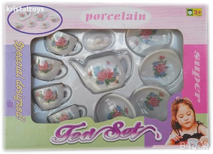 Детски комплект Порцеланов сервиз за чай за кукли, снимка 1