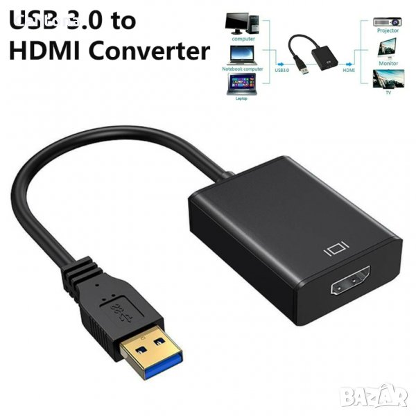 Преходник конвертор USB 3.0 към HDMI , снимка 1