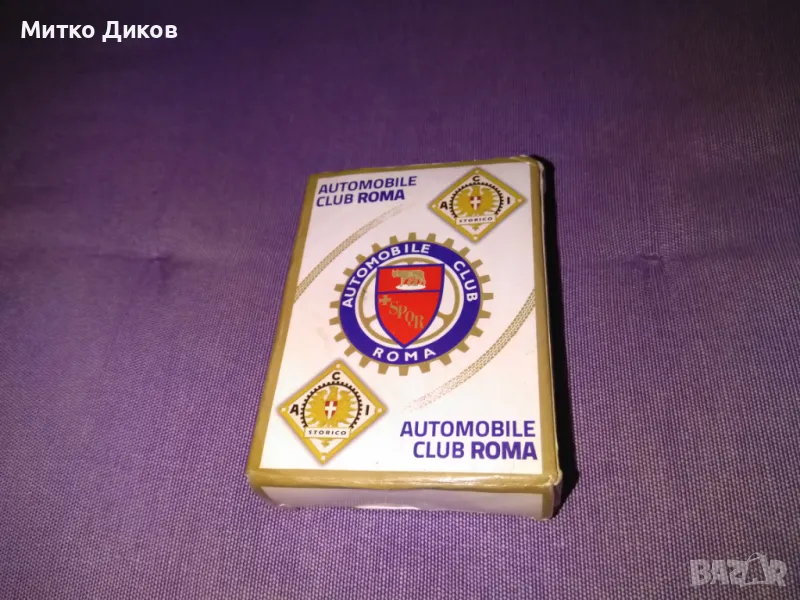 Adhoc Autоomobile club Roma италиански карти 100% пластик нови 52+3, снимка 1