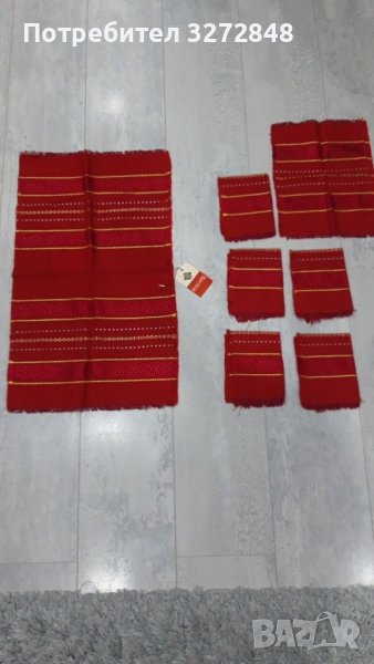 Покривка и 6 броя салфетки с народни мутиви, снимка 1