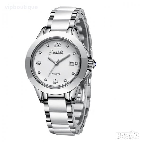 Сребрист Дамски Часовник, снимка 1