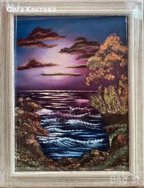 Картина с маслени бои Морски изглед, снимка 1