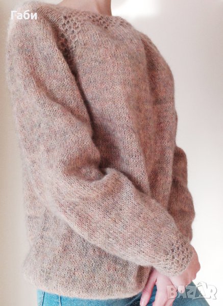 Ръчно плетен мохерен пуловер, снимка 1