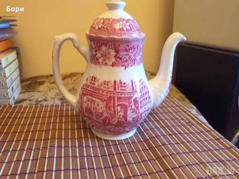 Английска порцеланова кана Coaching Taverns 1828 Royal Tudor Ware  Staffordshire England, снимка 1