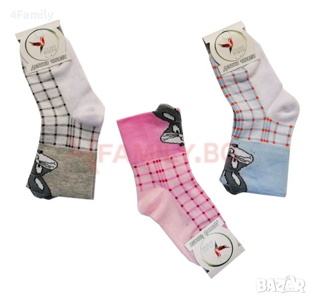 Детски чорапи Зайче, 3 броя размер 1-2 годинки , снимка 1