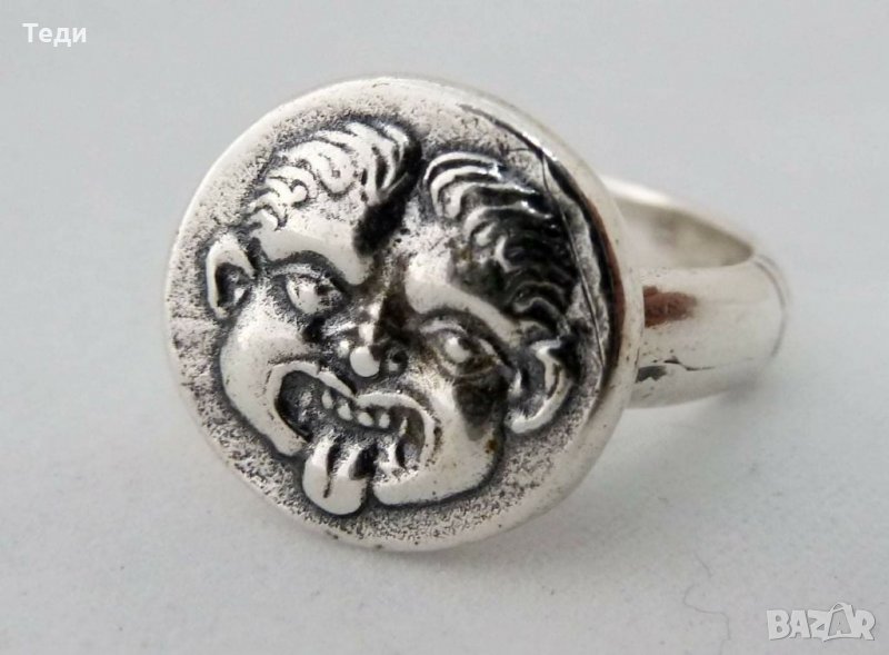 Сребърен пръстен с Горгона Медуза, размер по поръчка, снимка 1