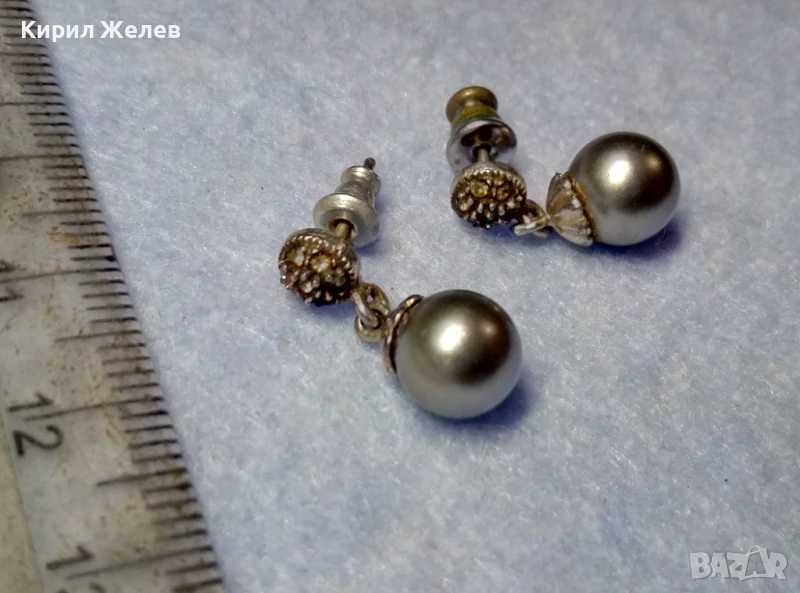 СИМПАТИЧНИ СКЪПОЦЕННИ ВИНТИДЖ АРТ ПОСРЕБРЕНИ ОБЕЦИ от БЛАГОРОДНА СТОМАНА с ИСКРЯЩИ ЦИРКОНИ 38367, снимка 1