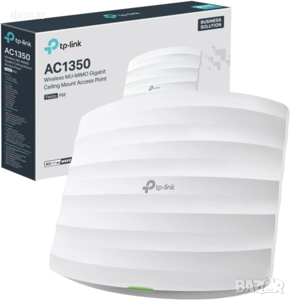 TP-Link Festa F52, AC1350 безжична точка за достъп MU-MIMO гигабитов монтаж за таван WiFi 5, РоЕ, снимка 1