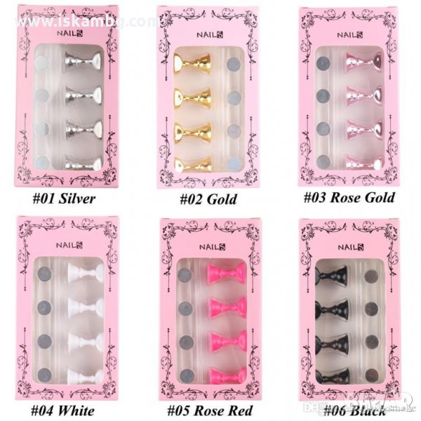 КОД 3180 - Поставка с магнит за изкуствени нокти - 5броя, снимка 1