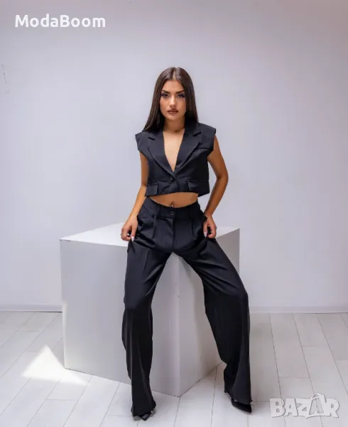 Стилен черен дамски комплект , снимка 1