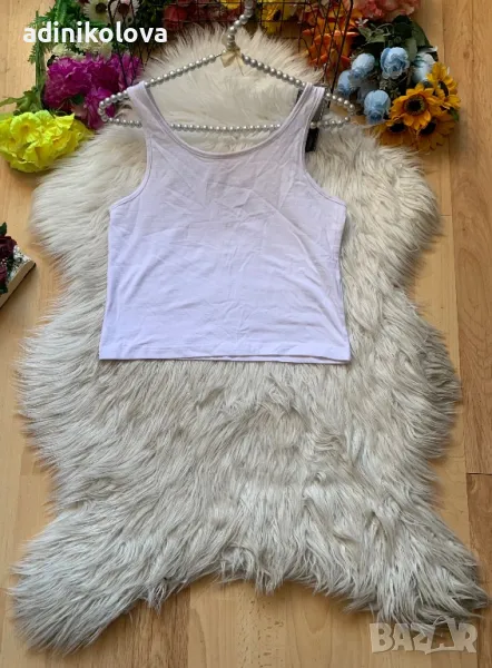 Нов бял памучен потник/топ, снимка 1