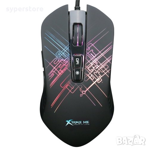 Мишка Геймърска Оптична USB Xtrike Me GM510 Черна, 6400DPI 7Btns Gaming mouse, снимка 1