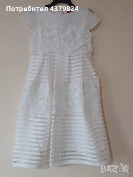 Нова немска дантелена бяла детска рокля р.134, р.146, снимка 1