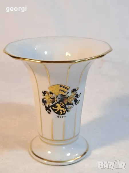 Немска порцеланова вазичка с позлата     11/5, снимка 1