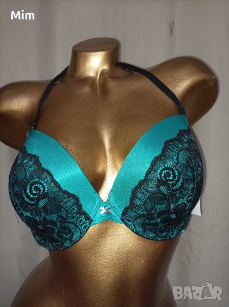 Frederick's 80 C Нов сатенен сутиен цвят Електриково , снимка 1