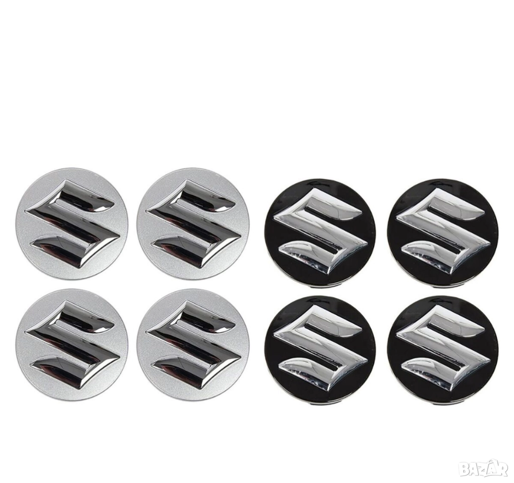 Комплект 4 броя 54мм капачки за джанти Suzuki Черни или Сиви, снимка 1