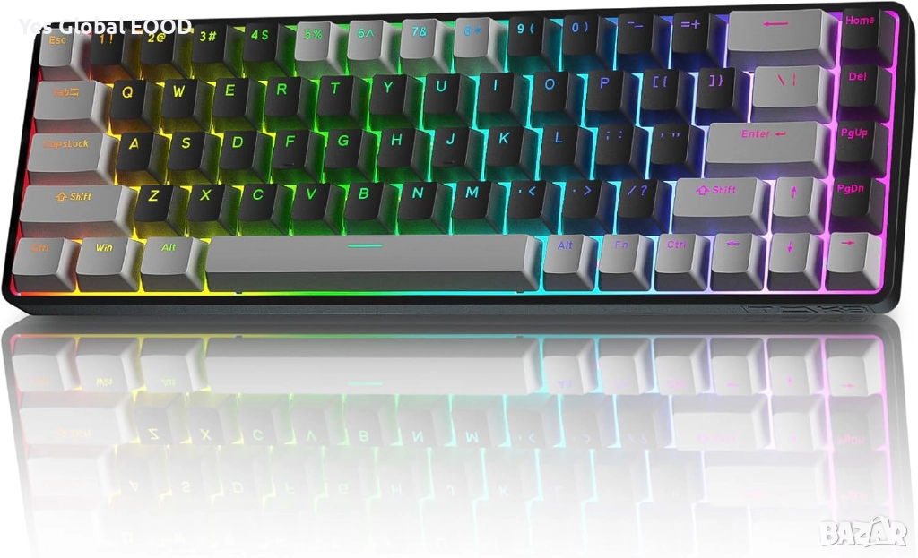TMKB T68 безжична механична клавиатура 60% RGB три режима, снимка 1