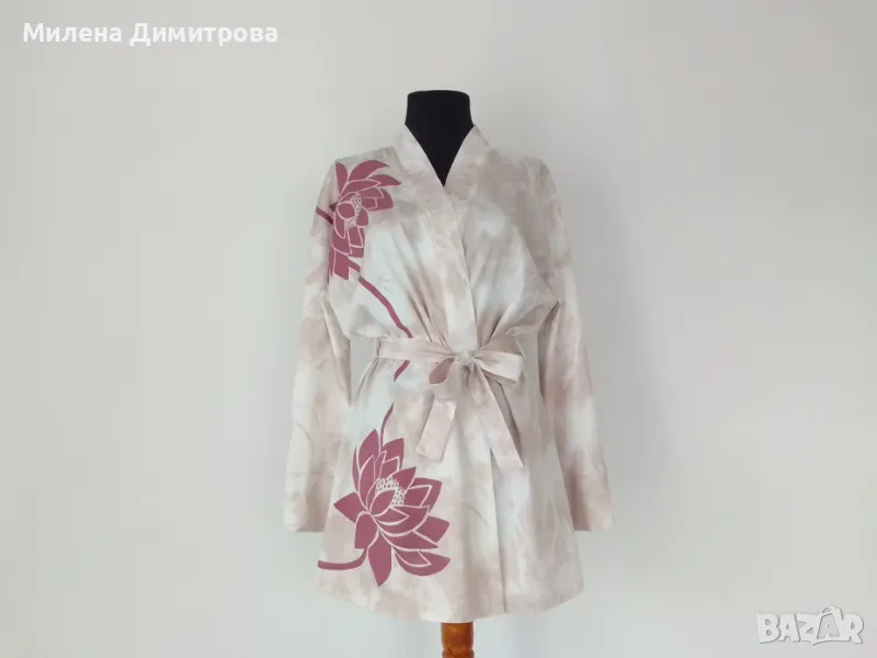 Ръчно рисувано сатенирано кимоно , снимка 1