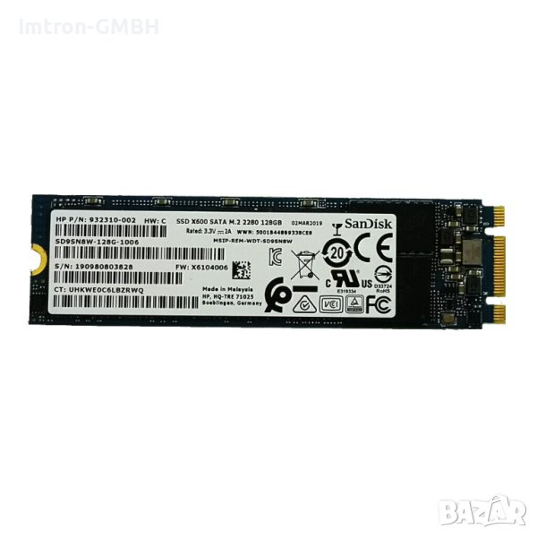 SanDisk X600 SD9SN8W-128G-1006 128GB SATA M.2 2280 SSD Solid State Drive for HP, снимка 1