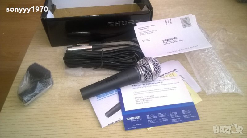 SHURE SM58 NEW-ПЪЛЕН КОМПЛЕКТ-ВНОС ШВЕИЦАРИЯ, снимка 1