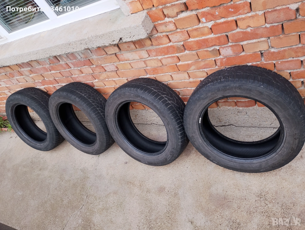 4 броя употребявани всесезонни гуми 5 мм грайфер 215/60/17, снимка 1