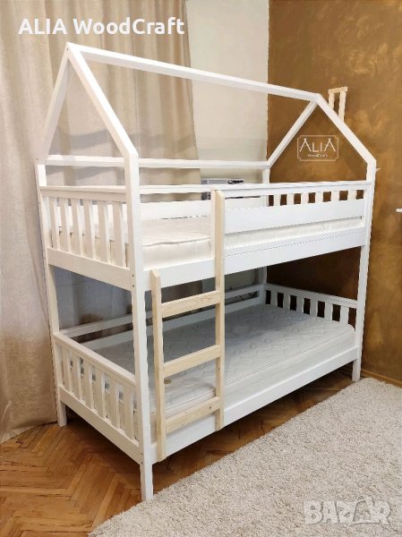 Двуетажно легло модел: "Дани" | Легло къщичка | Легло за близнаци | Легло Монтесори, снимка 1