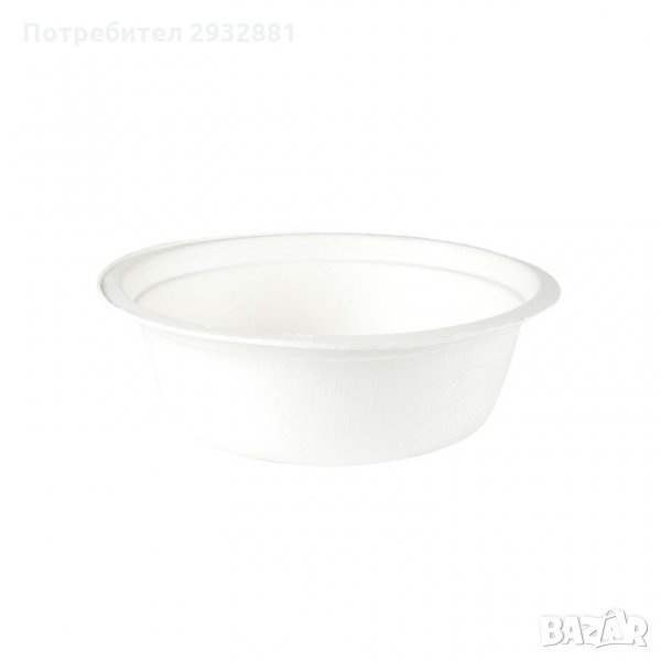 Еко купа 500 ml захарна тръстика кръгла, 50 бр., отстъпки за количества, снимка 1