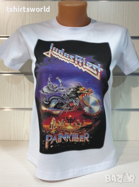 Нова дамска тениска с дигитален печат на музикалната група Judas Priest - Painkiller , снимка 1