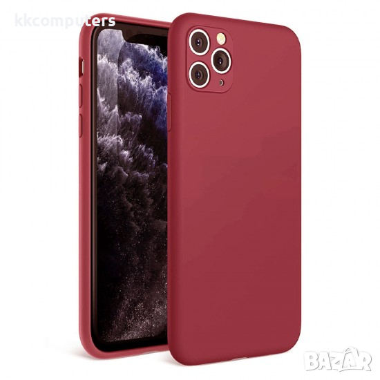 Силиконов калъф гръб кейс Silicone Soft Cover - iPhone 11 (6.1), Бордо, снимка 1