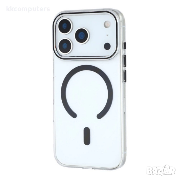 Силиконов кейс bSmart Clear Thin Magsafe и Протектор За iPhone 17 Pro Max (6.9), Черен, снимка 1