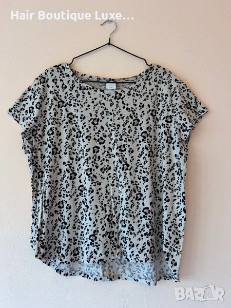 H&M Леопардова тениска L размер 100 % памук 🖤, снимка 1