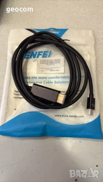 mini DisplayPort към HDMI качествен кабел (1.8м), снимка 1