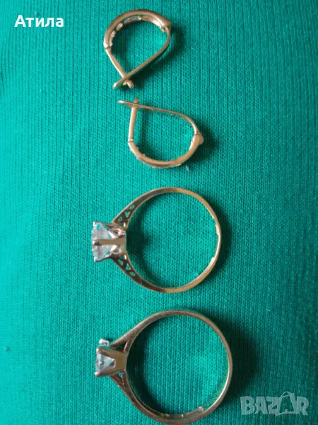 злато пръстени обеци, снимка 1