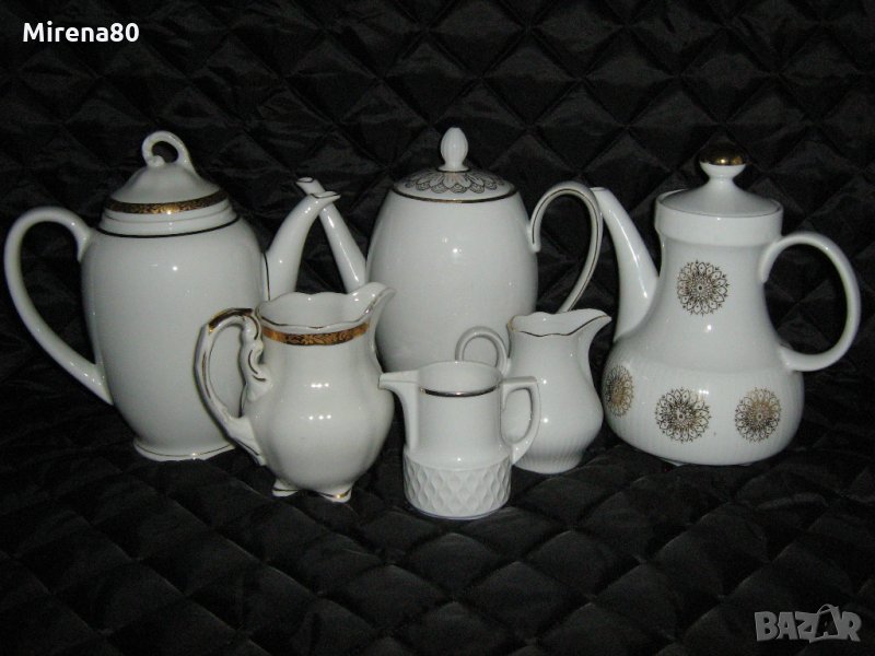  Чайници баварски порцелан - бяло и злато !, снимка 1