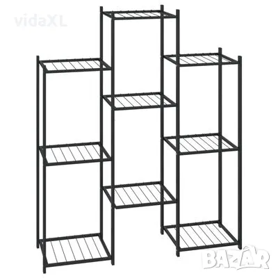 vidaXL Стойка за цветя, 83x25x100 см, черна, желязо(SKU:3431231), снимка 1