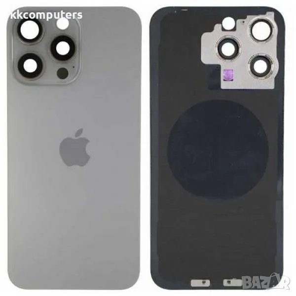 Капак батерия / Задно стъкло Оборудван за iPhone 15 Pro 6.1 / Графит / Баркод : 483830, снимка 1