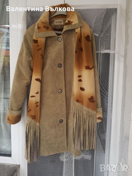 Дамско зимно палто с шал , снимка 1