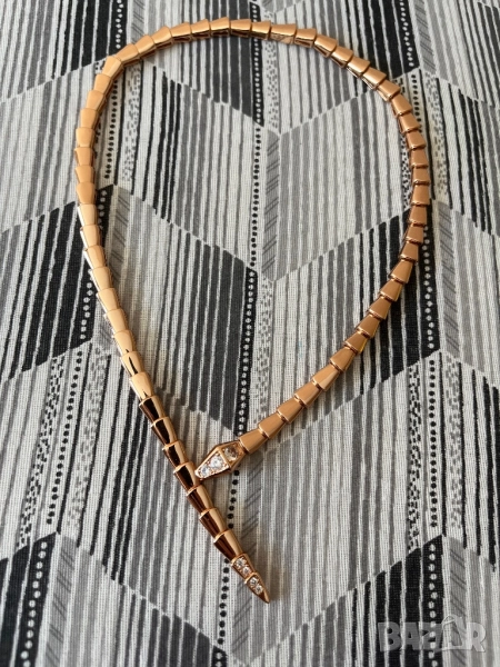 Bulgari дамско колие розово злато, снимка 1